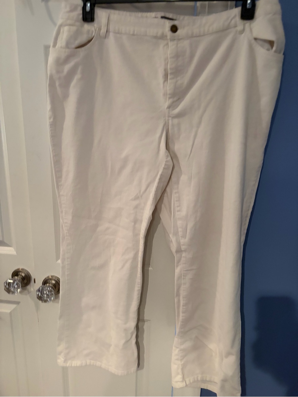 St. John's Bay Cream Ankle Straight-Leg Corduroy Pants